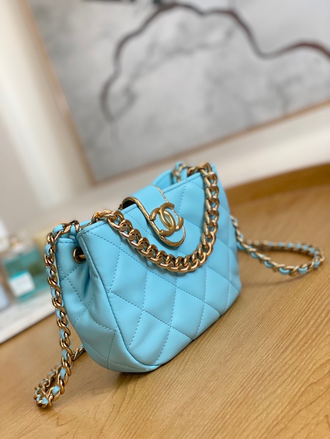 Chanel SMALL HOBO BAG AS3475 Light Blue