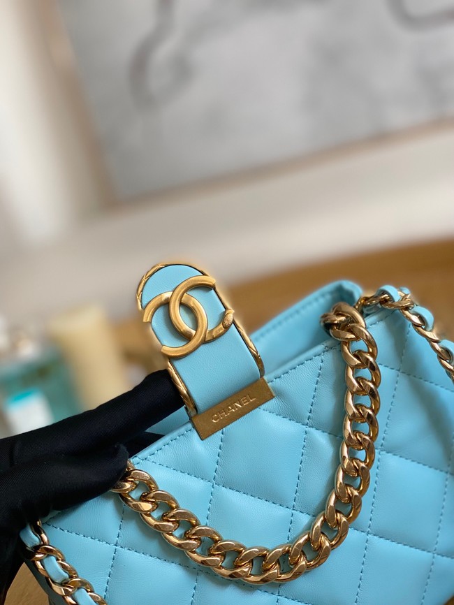 Chanel SMALL HOBO BAG AS3475 Light Blue