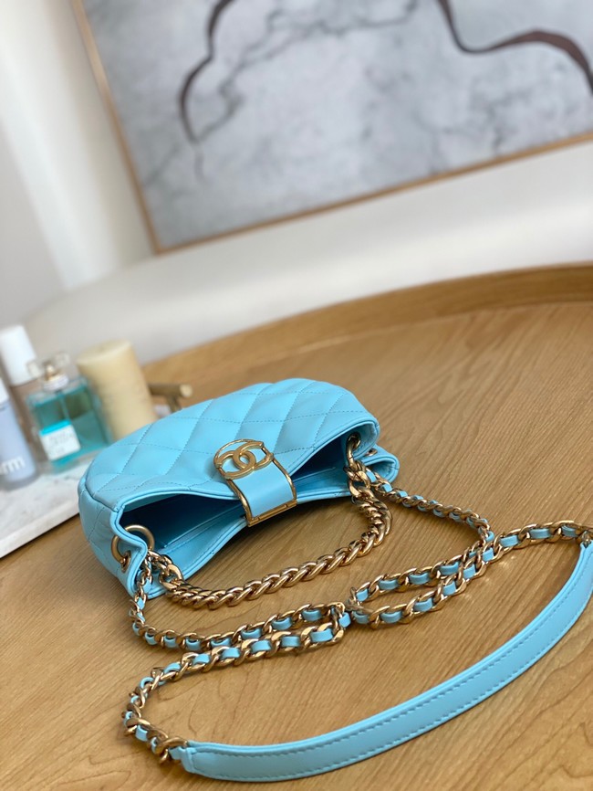 Chanel SMALL HOBO BAG AS3475 Light Blue