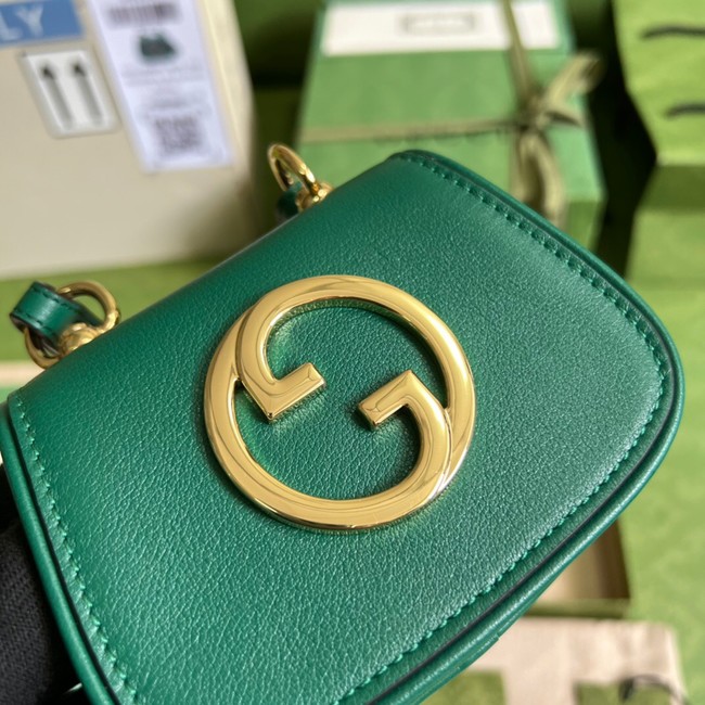 Gucci mini Blondie card case wallet 698635 Emerald green