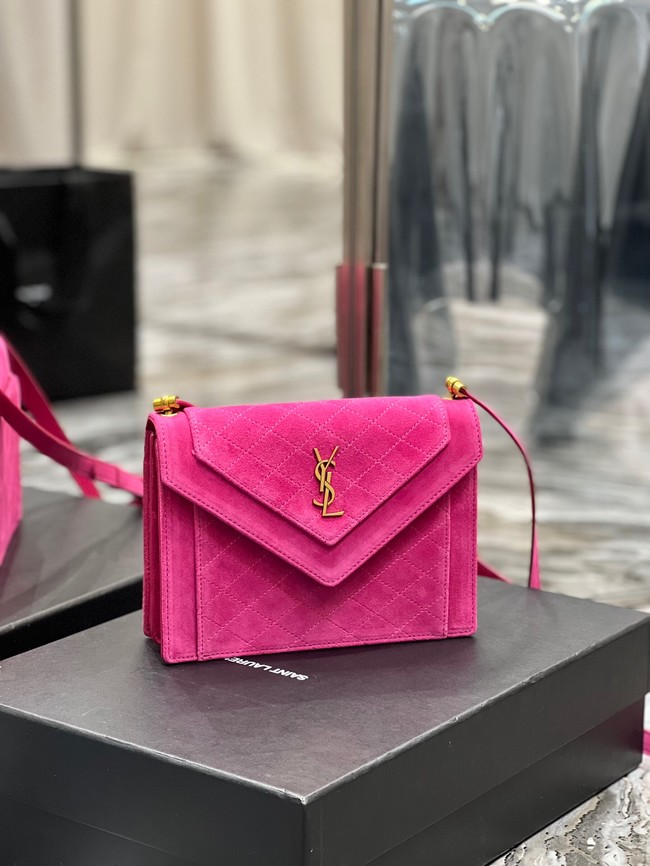 SAINT LAURENT GABY MINI SATCHEL IN SUEDE 685574 MAGENTA PINK