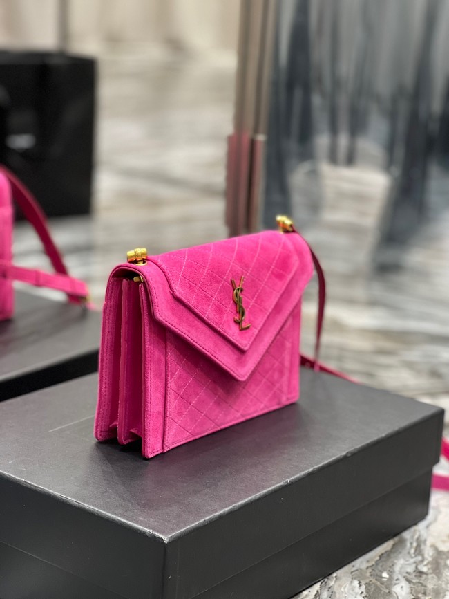 SAINT LAURENT GABY MINI SATCHEL IN SUEDE 685574 MAGENTA PINK