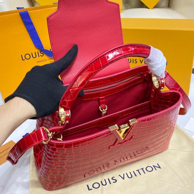 Louis Vuitton crocodile skin CAPUCINES M48866 red