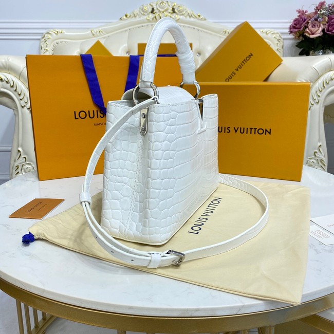 Louis Vuitton crocodile skin CAPUCINES M48866 white