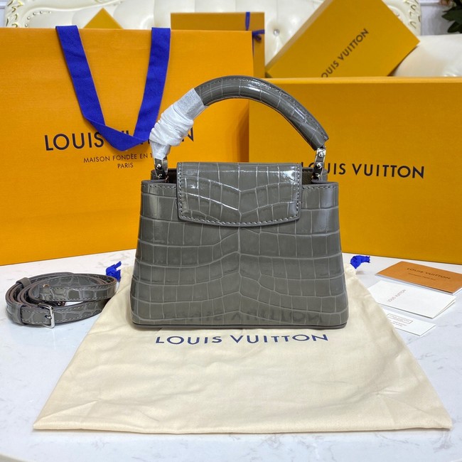 Louis Vuitton crocodile skin CAPUCINES MINI M81190 dark gray