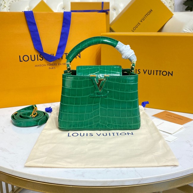 Louis Vuitton crocodile skin CAPUCINES MINI M81190 green