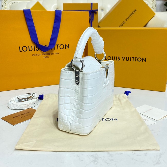 Louis Vuitton crocodile skin CAPUCINES MINI M81190 white