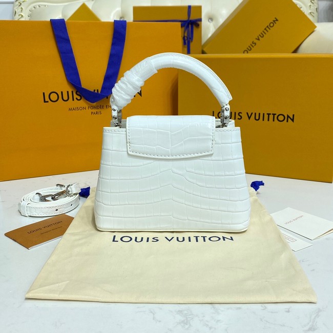 Louis Vuitton crocodile skin CAPUCINES MINI M81190 white