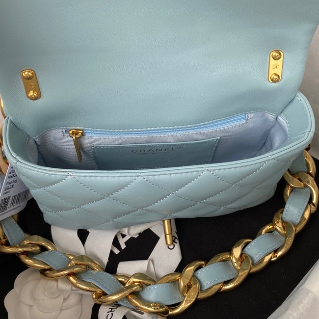 CHANEL FLAP BAG AS3214 light blue