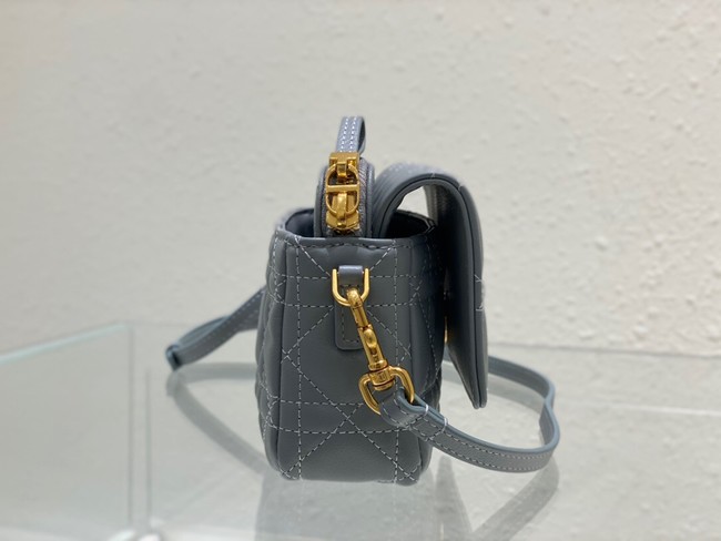 DIOR CARO POUCH WITH CHAIN Supple Cannage Calfskin S5125UWH Cloud Blue