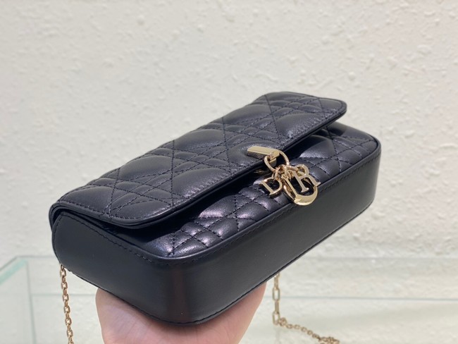 LADY DIOR PHONE POUCH Cannage Lambskin S0977O black