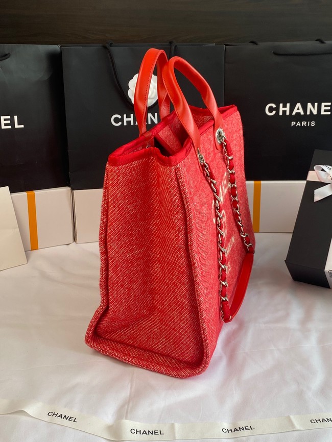 Chanel LARGE SHOPPING BAG A66941 red&white