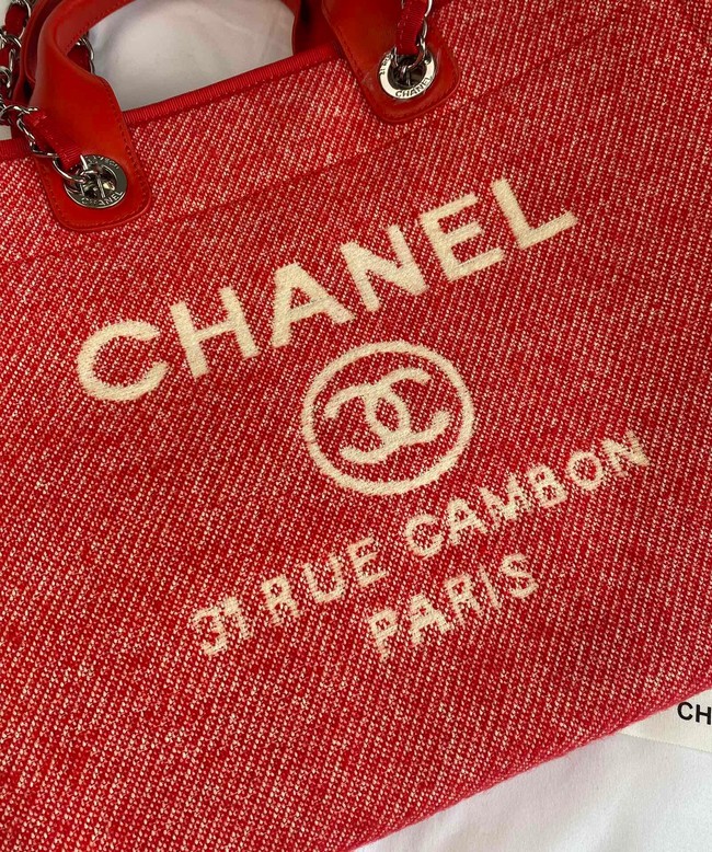 Chanel LARGE SHOPPING BAG A66941 red&white