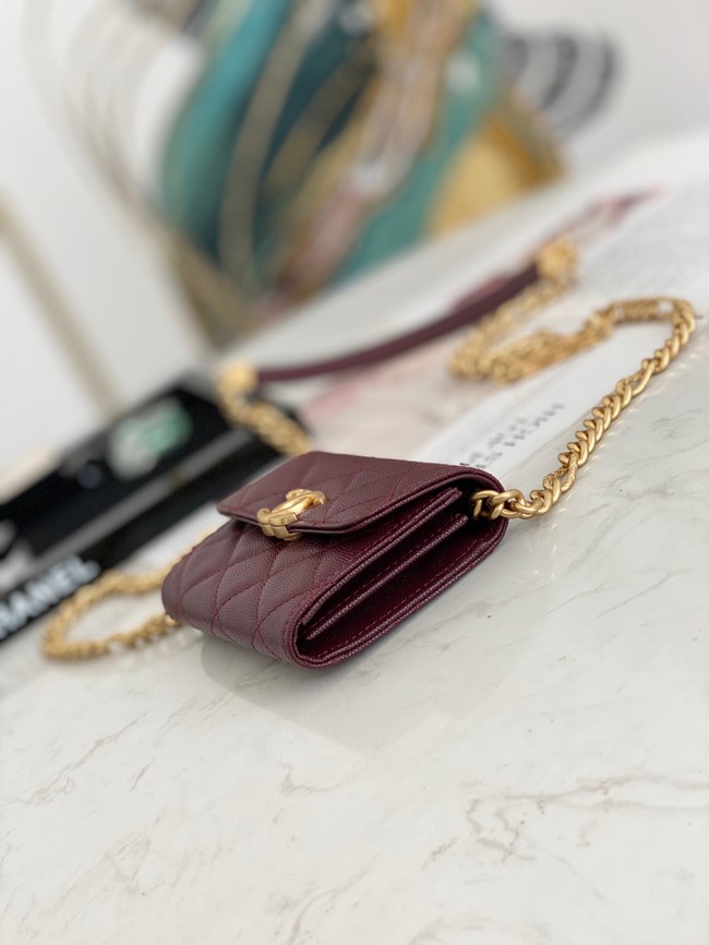 CHANEL CLUTCH WITH CHAIN 81156 Burgundy