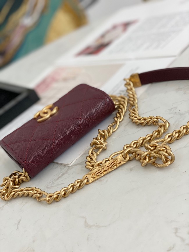 CHANEL CLUTCH WITH CHAIN 81156 Burgundy