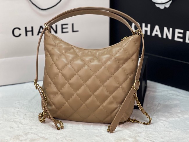 Chanel Lambskin Backpack AS3487 apricot