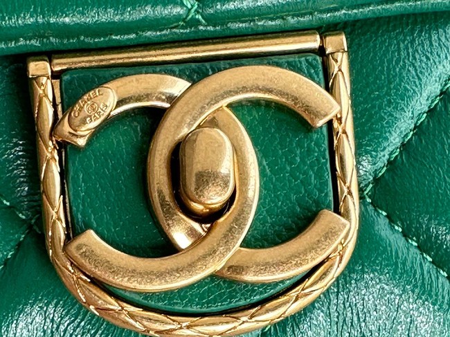 Chanel MINI FLAP BAG Lambskin & Gold-Tone Metal AS3473 green