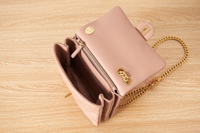 CHANEL SMALL FLAP BAG Lambskin & Gold-Tone Metal AS3393 pink