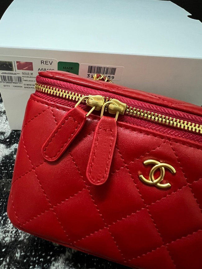 CHANEL VANITY WITH CHAIN 68105 red