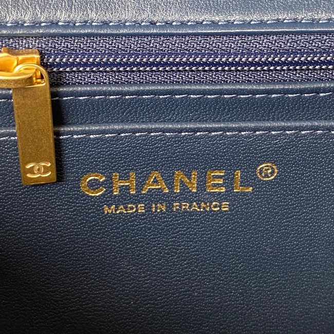 Chanel MINI FLAP BAG WITH TOP HANDLE AS2431 dark blue