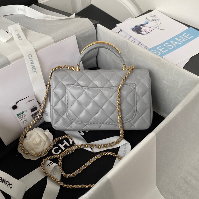 Chanel MINI FLAP BAG WITH TOP HANDLE AS2431 gray