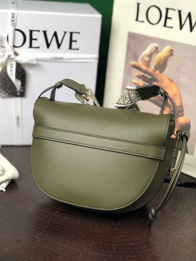 Loewe small Crossbody Bags Original Leather 8087 blackish green