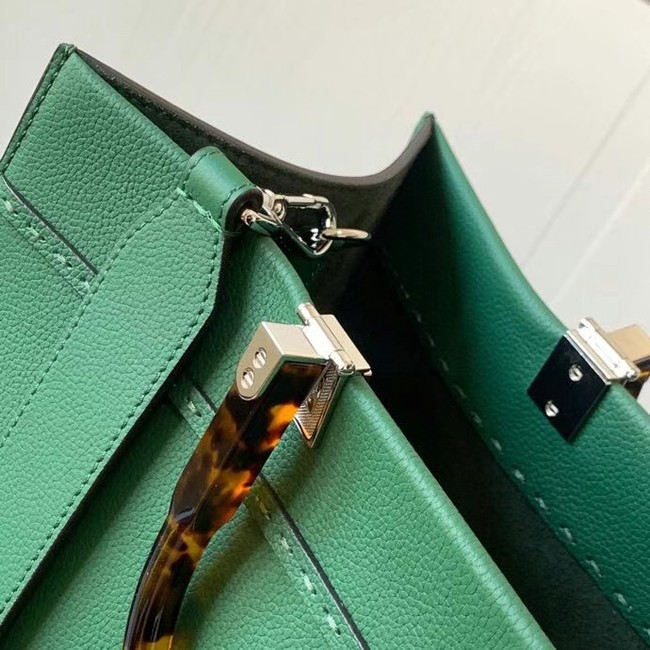 Fendi Sunshine Medium leather shopper 8BH386A green