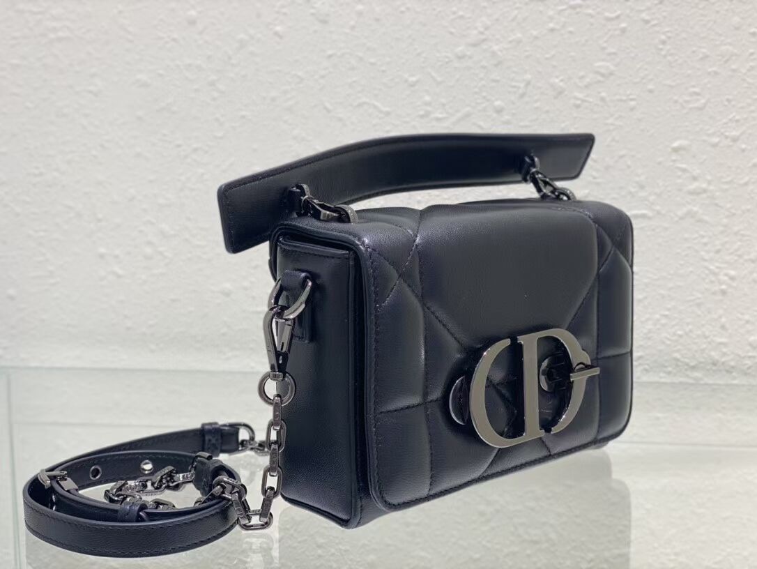 DIOR 30 MONTAIGNE BOX BAG WITH HANDLE Black Maxicannage Lambskin M9218B