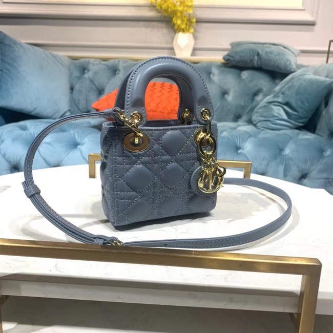 MICRO LADY DIOR BAG Cloud Blue Cannage Lambskin S0856O