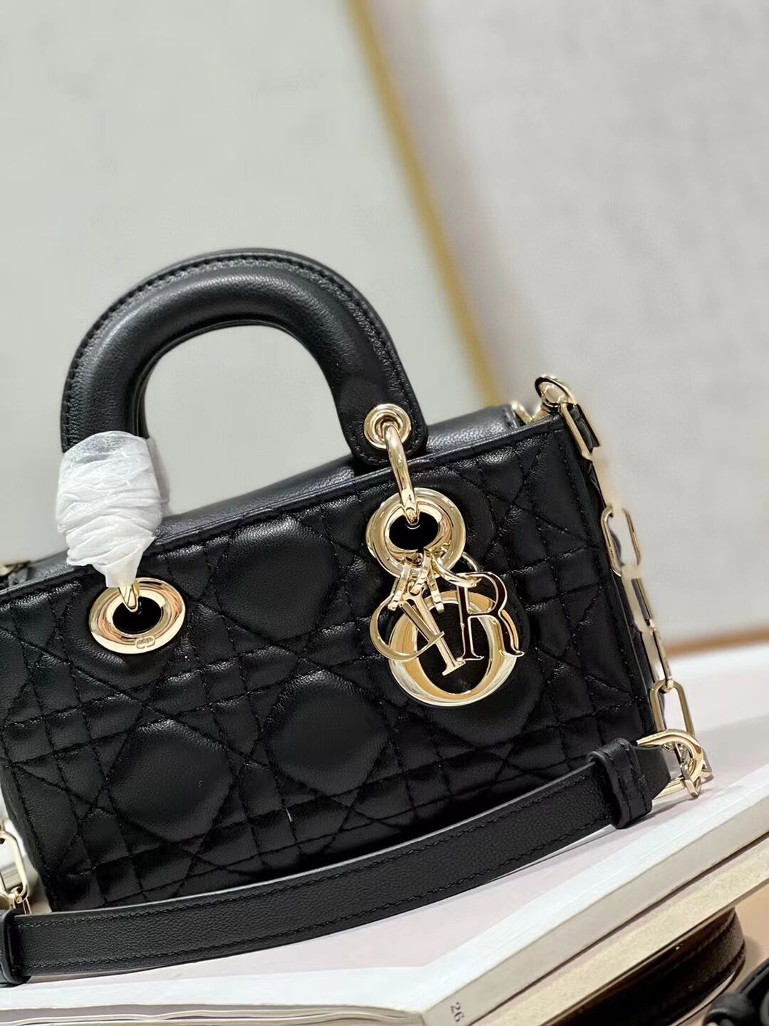 MINI DIOR LADY D-JOY BAG Cannage Lambskin M0540ONG black