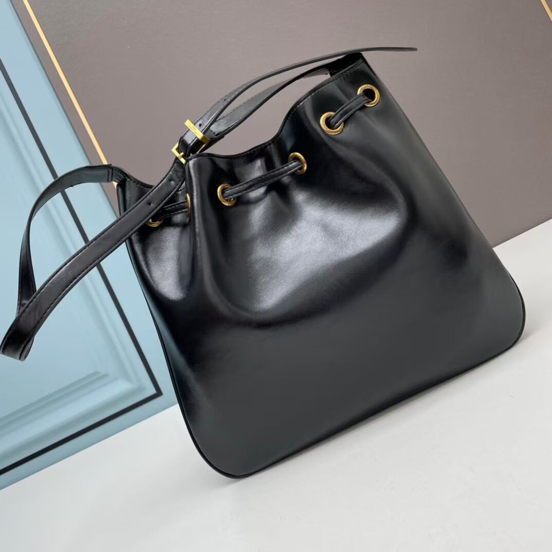 SAINT LAURENT KAIA SMALL SATCHEL IN SHINY LEATHE Y208132 black