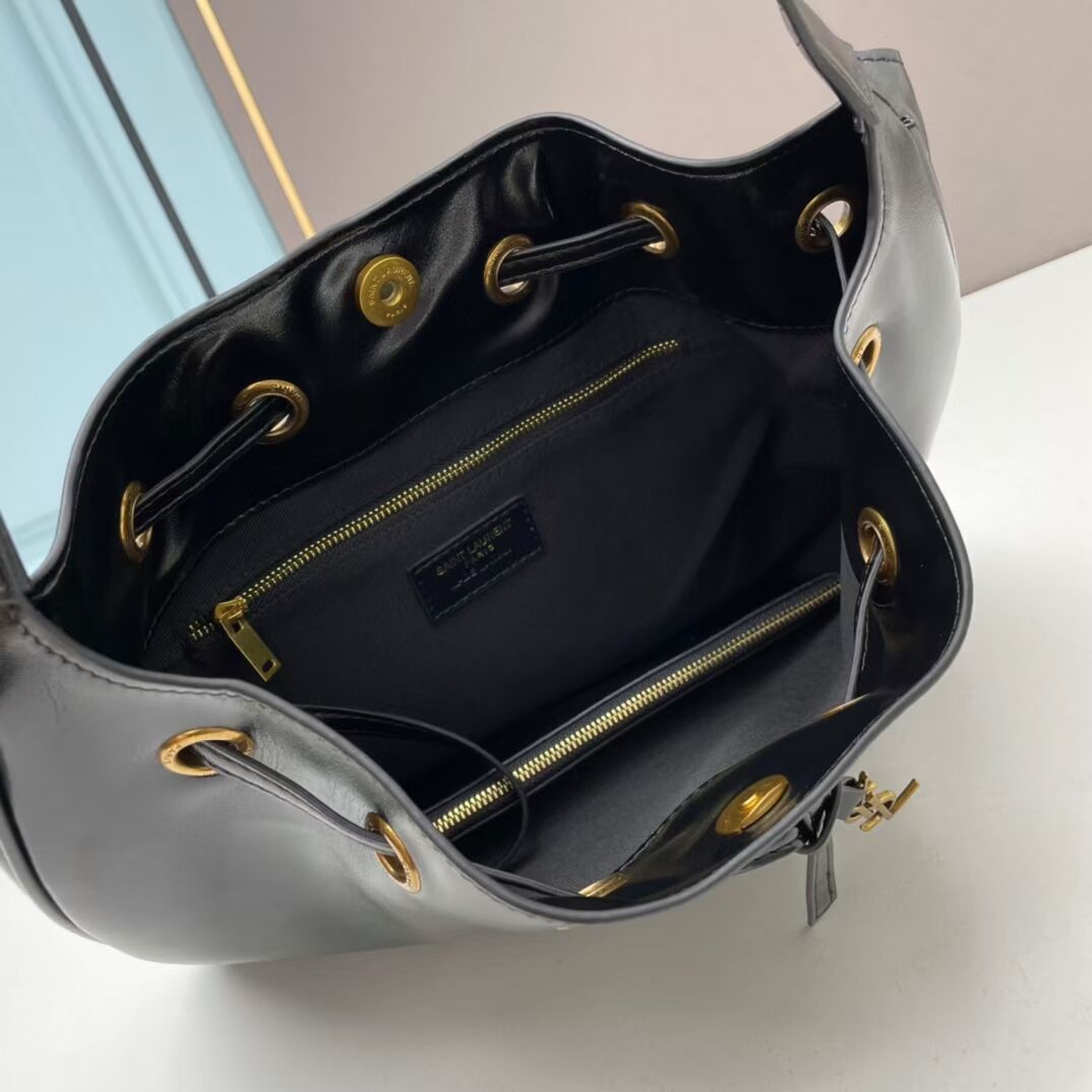 SAINT LAURENT KAIA SMALL SATCHEL IN SHINY LEATHE Y208132 black