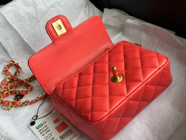 CHANEL MINI FLAP BAG AS3736 red