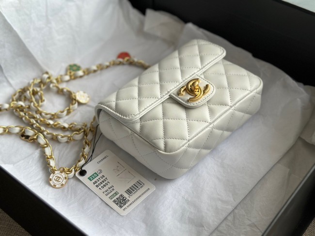 CHANEL MINI FLAP BAG AS3736 white