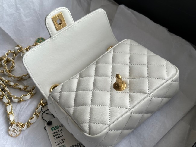 CHANEL MINI FLAP BAG AS3736 white