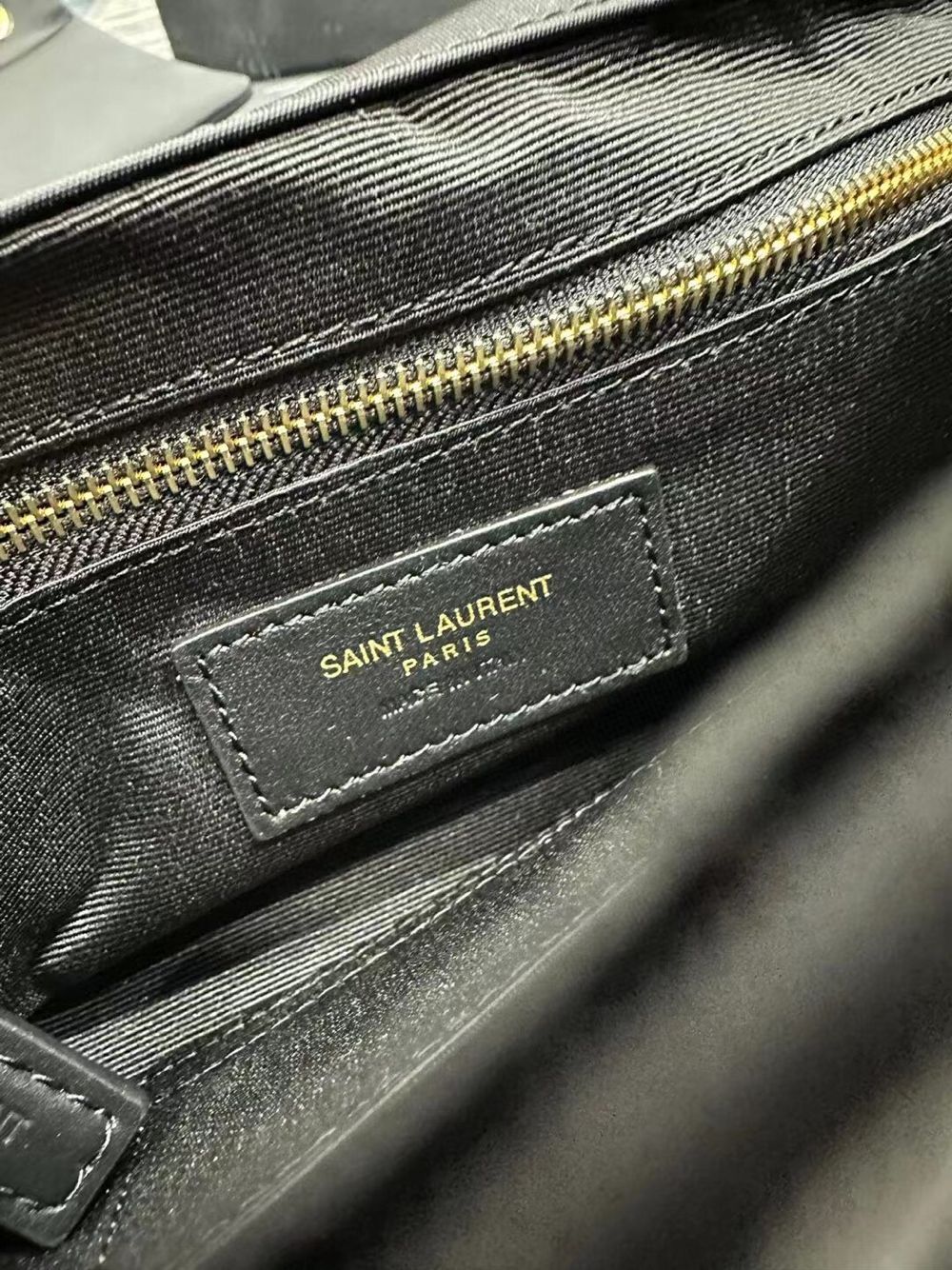 SAINT LAUREN JAMIE MEDIUM CHAIN BAG CARRE RIVE GAUCHE IN Re-Nylon Y758291 BLACK