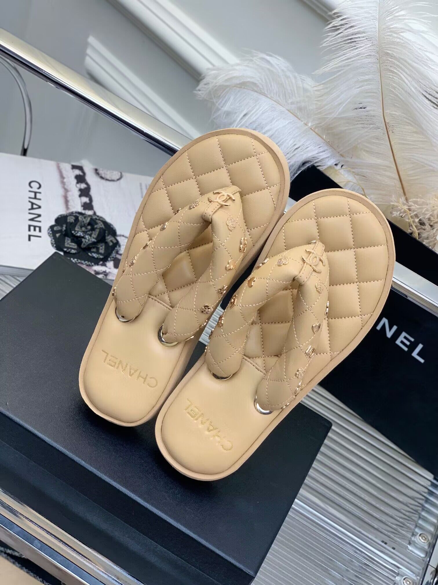 Chanel slippers CS39621 Apricot