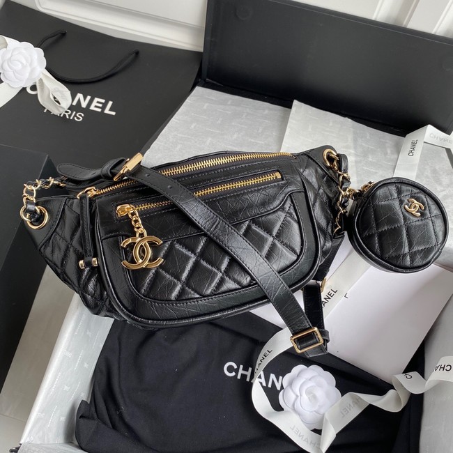 Chanel Bodypack Sheepskin Leather AS1077 black