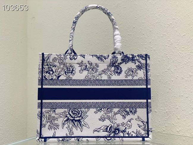 MEDIUM DIOR BOOK TOTE blue Multicolor Dior Jardin Botanique Embroidery M1296ZRZ