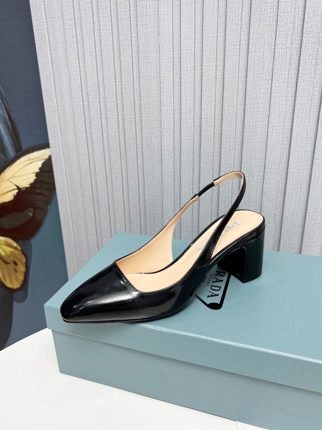 Prada Patent-leather slingback pumps 93174-4