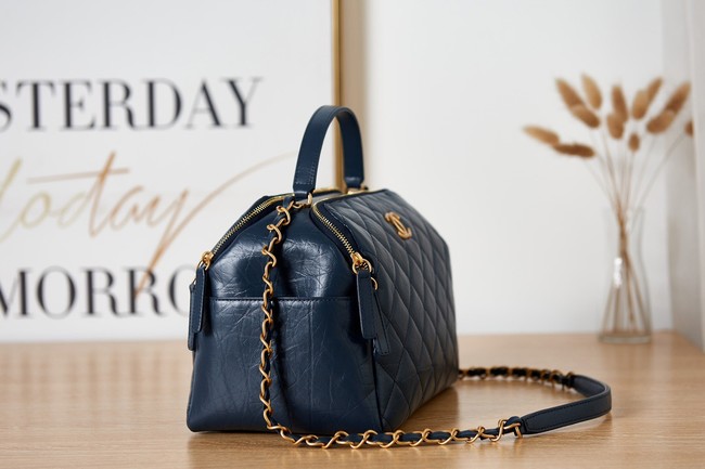 Chanel BOWLING BAG AS3740 Dark Blue