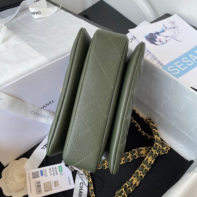 Chanel FLAP BAG AS3580 green