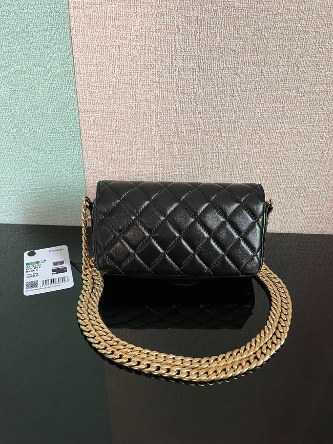 Chanel MINI FLAP BAG Lambskin & Gold-Tone Metal AS3207 black