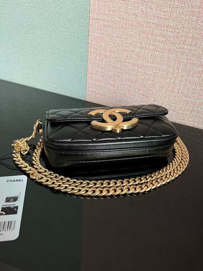 Chanel MINI FLAP BAG Lambskin & Gold-Tone Metal AS3207 black