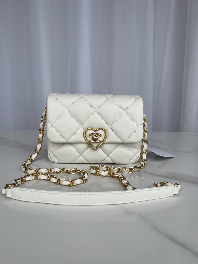 Chanel MINI FLAP BAG AS3979 white