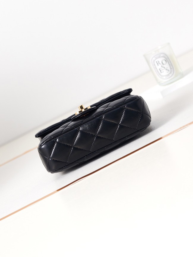 Chanel MINI FLAP BAG WITH TOP HANDLE AS4023 black