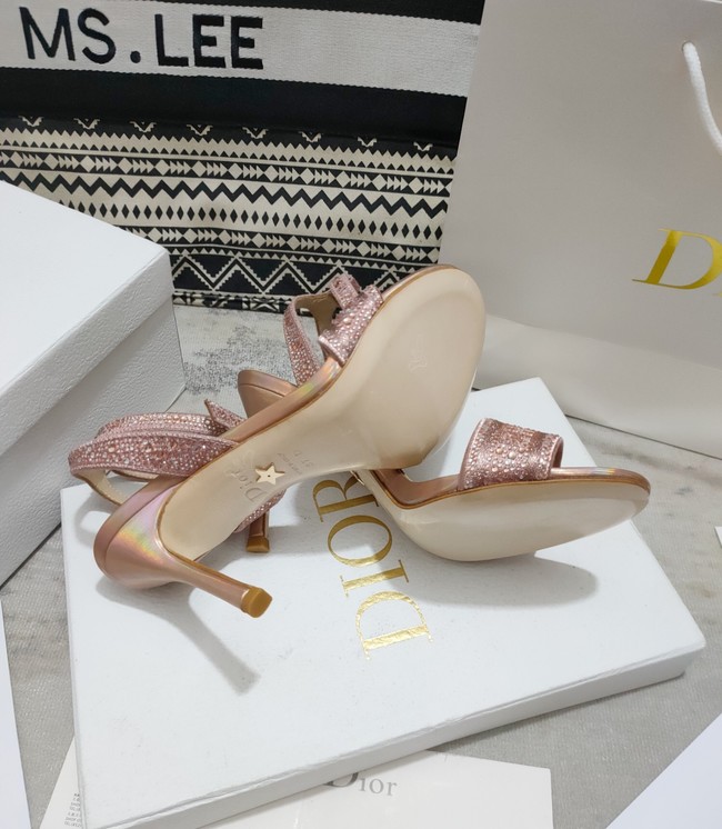 Dior DWAY HEELED SANDAL Embroidered Satin and Cotton 93284-1