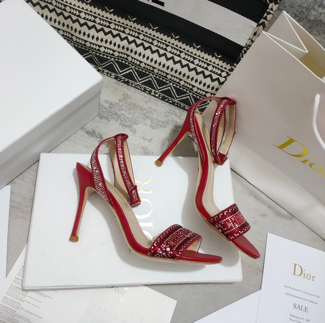 Dior DWAY HEELED SANDAL Embroidered Satin and Cotton 93284-2