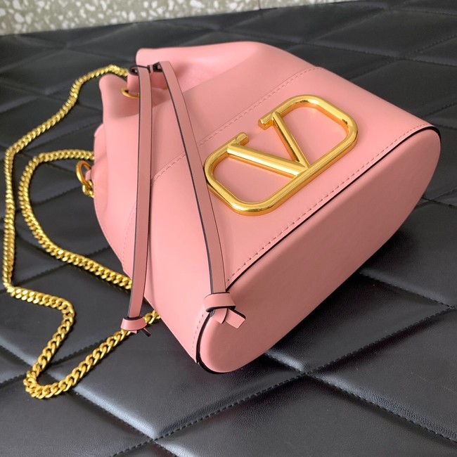 VALENTINO VLOGO SIGNATURE Lambskin Mini Bucket Bag FI16 pink