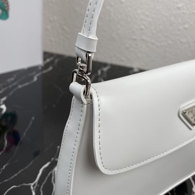 Prada Cleo brushed leather shoulder bag with flap 1BD311 white